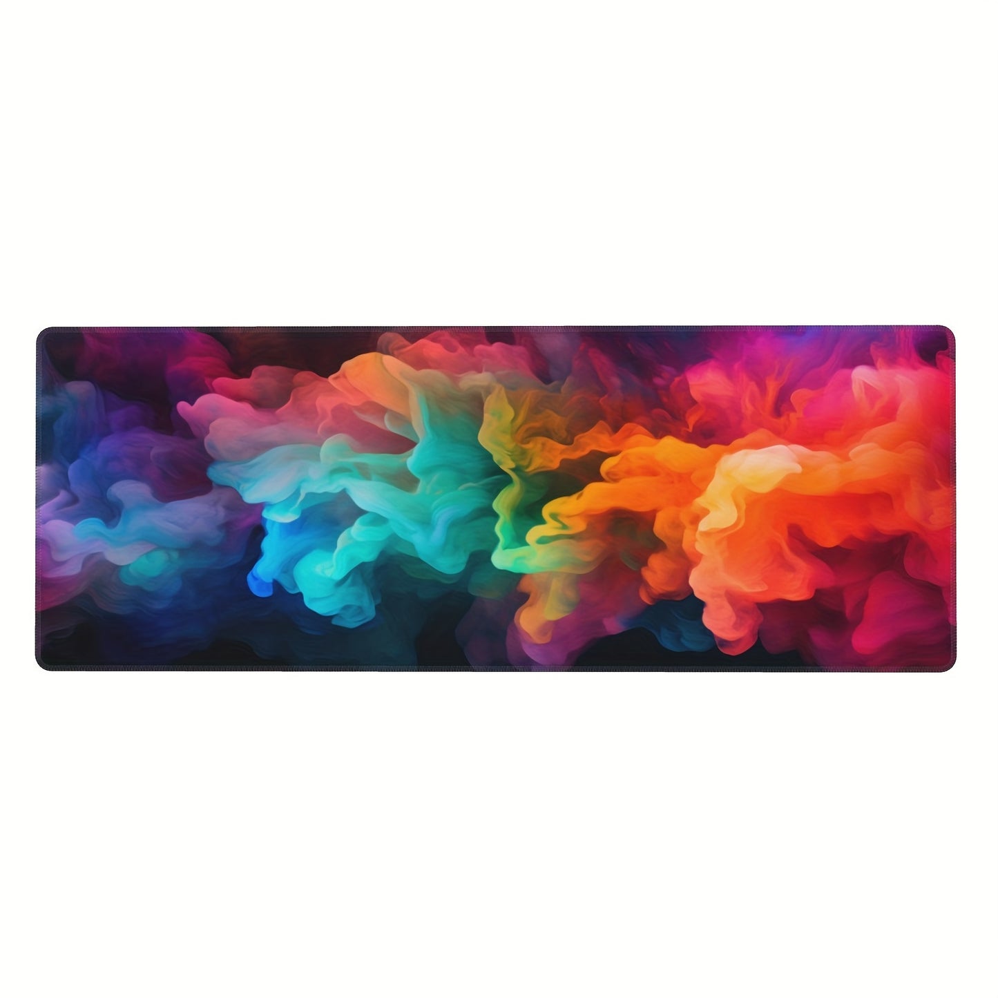 1pc 12*31.5in 3mm large size mouse pad, graffiti tie-dye style, washable non-slip rubber office and gaming computer desk mat, advanced esports mouse pad, Christmas, Halloween and Thanksgiving gifts