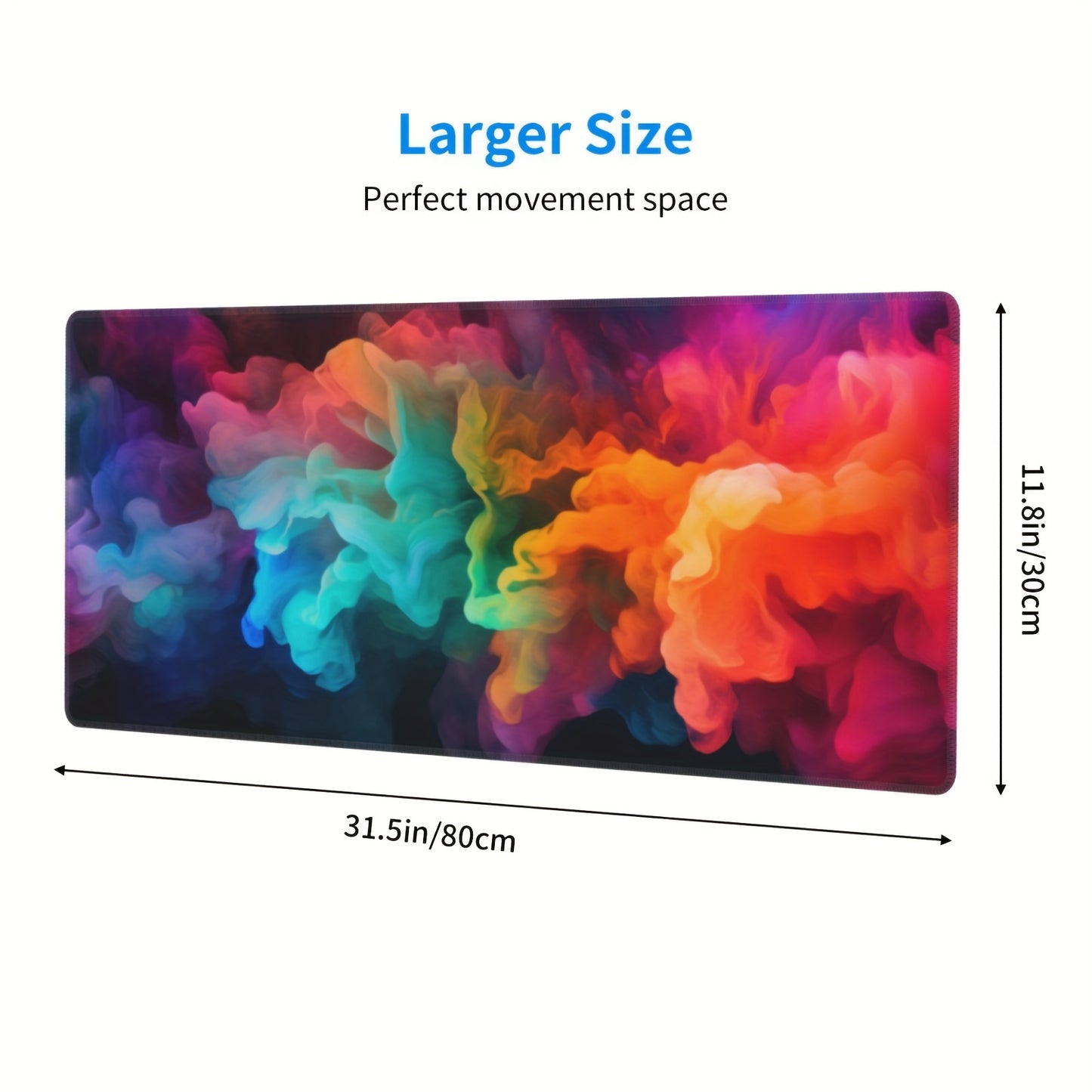 1pc 12*31.5in 3mm large size mouse pad, graffiti tie-dye style, washable non-slip rubber office and gaming computer desk mat, advanced esports mouse pad, Christmas, Halloween and Thanksgiving gifts