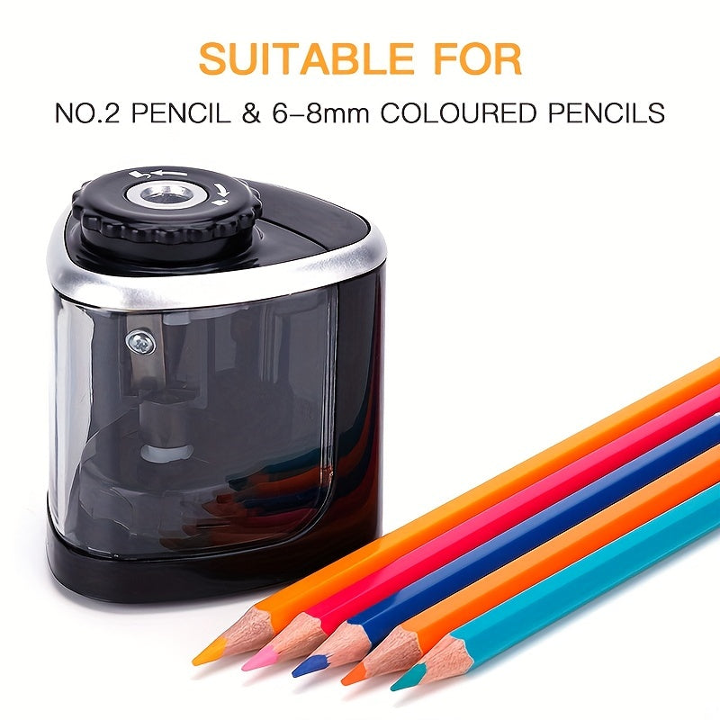 1pc Efficient Electric Pencil Sharpener for Students and Office Use - Sharpens 6-8mm Pencils with Ease