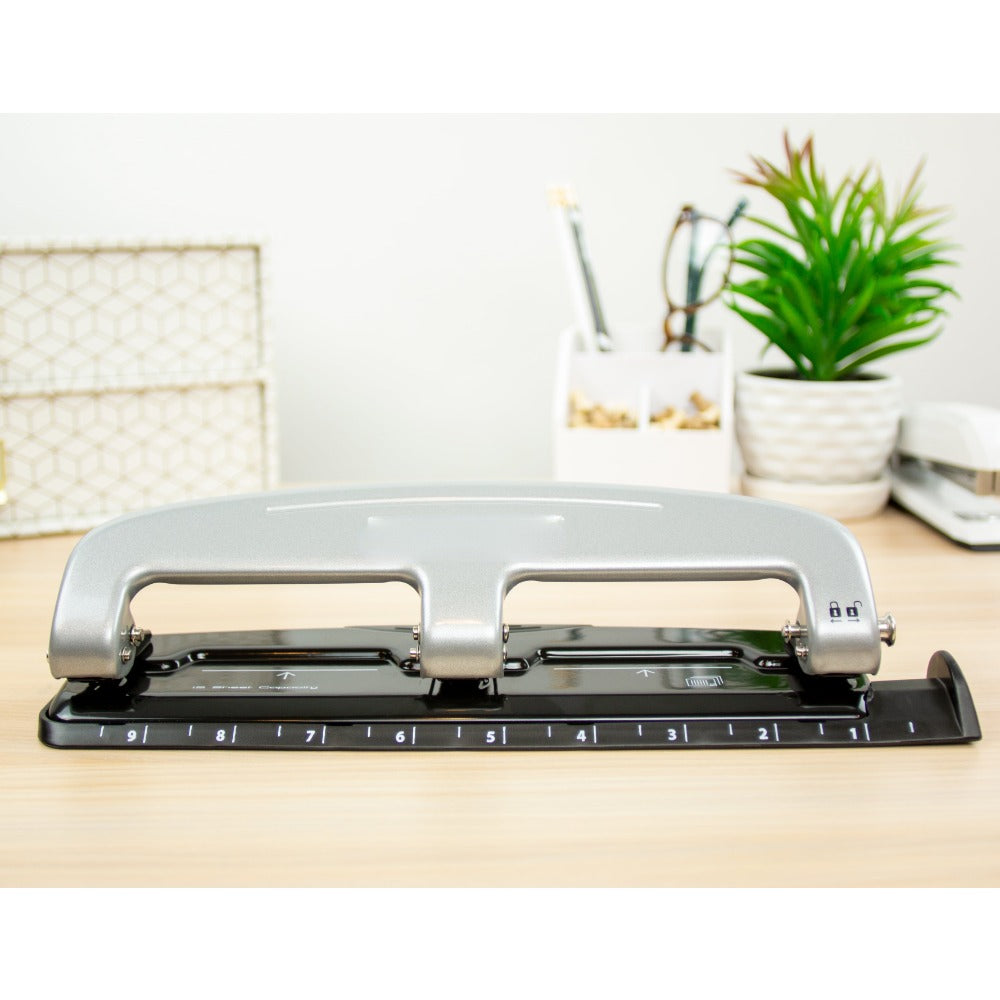 Squeeze Three Hole Punch, 12-Sheet, Reduced Effort