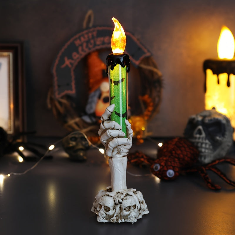 Halloween Candle Lamp 3pcs/Set, Candlestick Lamp Halloween Decoration Props, Skeleton Hand Lamp Halloween Ghost Hand Lamp Creative Ornaments