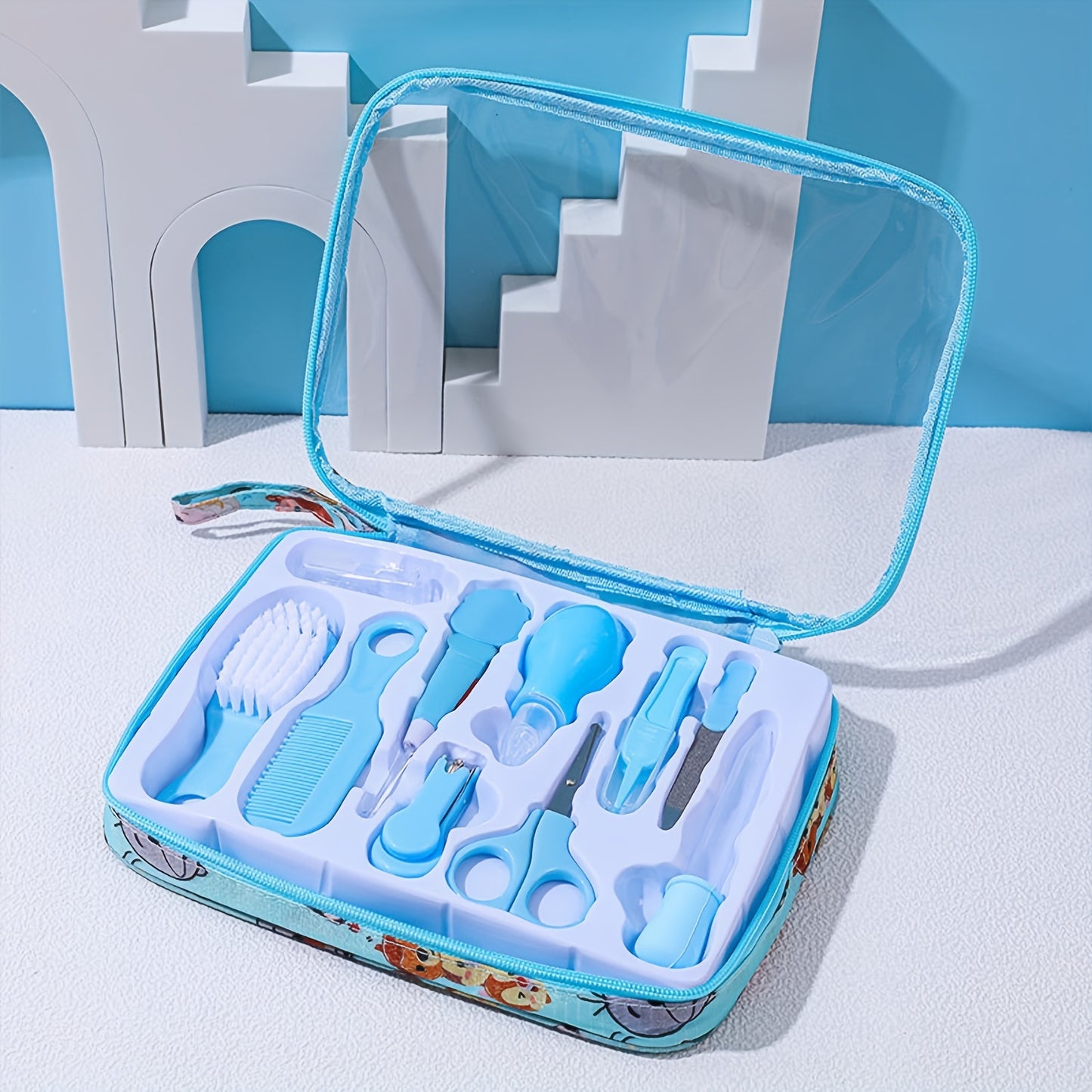 Complete Baby Care Kit: 10pcs Set with Ear-Picking Spoon, Nail Clippers, Comb Brush & Medicine Feeder, Christmas, Halloween, Thanksgiving Day Gift