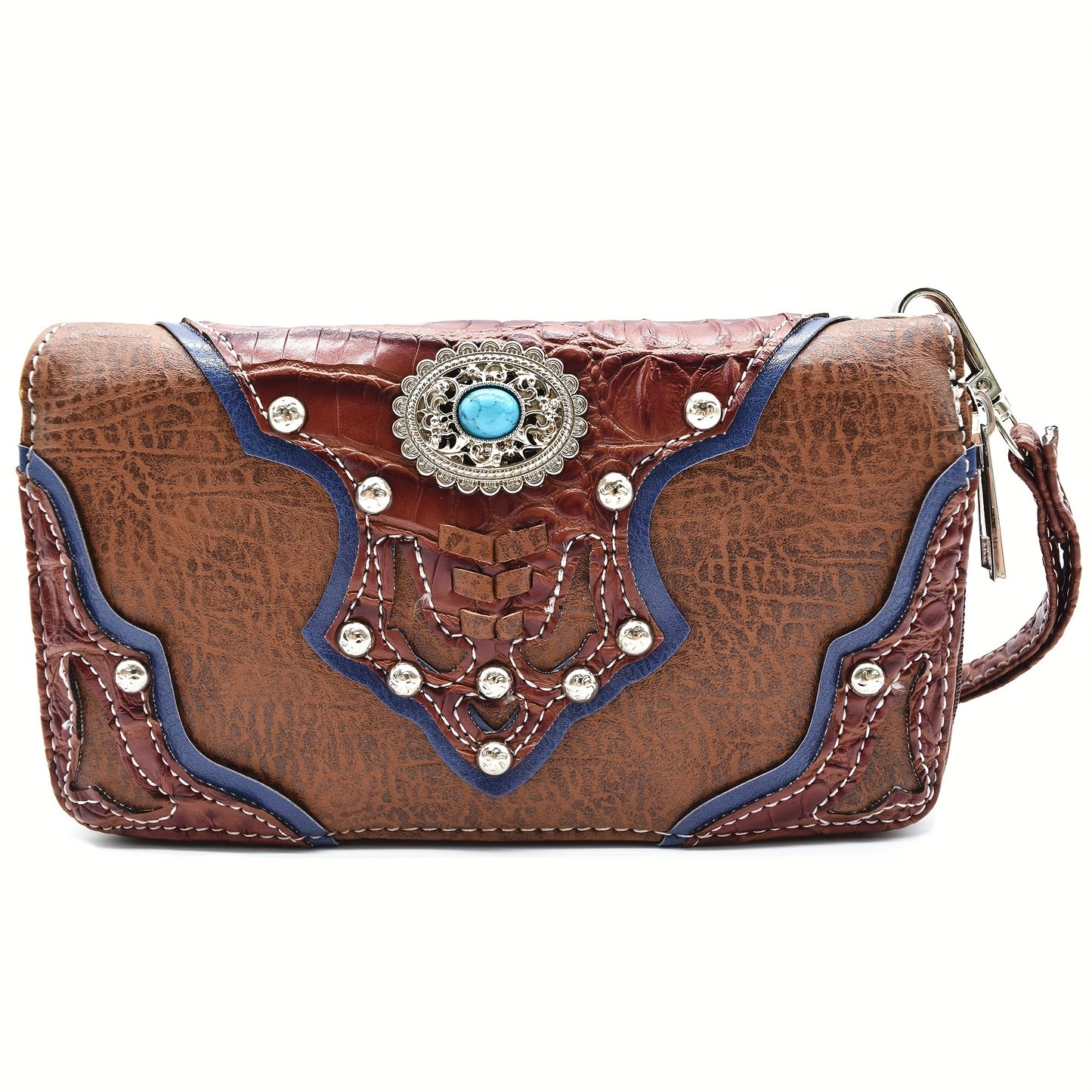 Western Style Cowgirl Woven Fringe Crocodile Gorgeous Purse Conchos Tote Country Women Handbag Shoulder Bags Wallet Set