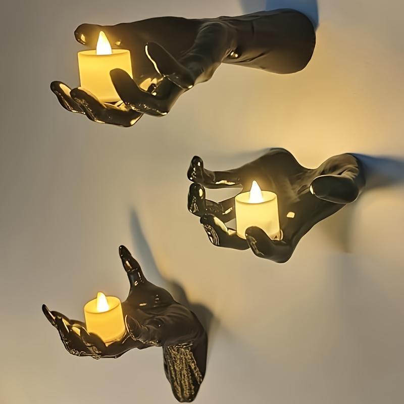 Halloween Wall Decor Set of 3, 3D PVC Spooky Hanging Severed Hands, Gothic Haunted House Props