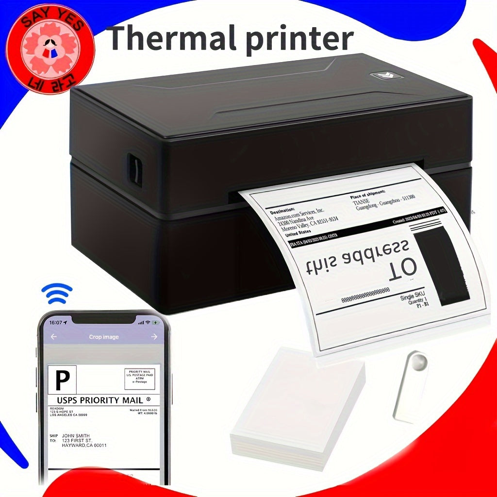 Thermal label printer D100, high-definition printing, intelligent ink free, wireless compatible with Android, iPhone, and Windows, widely used in homes, offices, etc. In addition, there are 20 test papers available