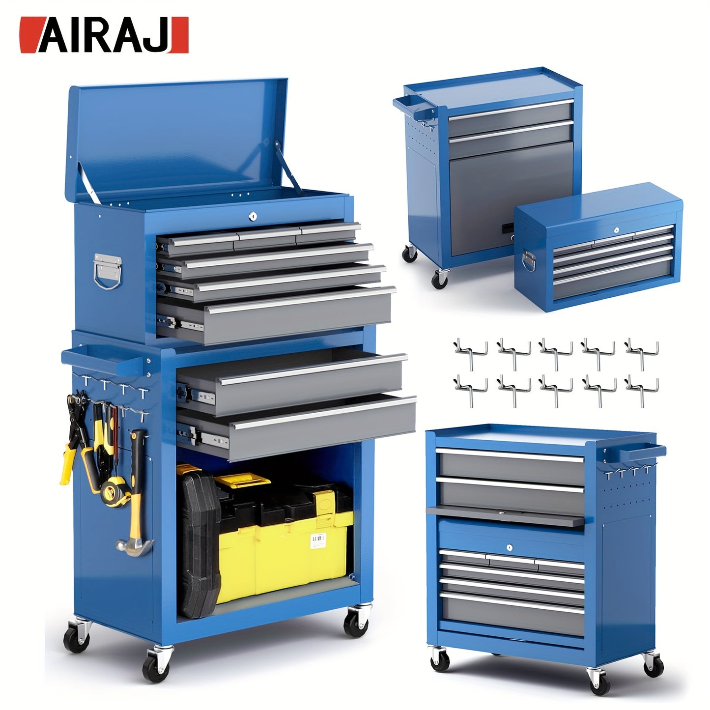 Tool Trolley Cart Large Tool Storage Shelf High Hardness Alloy Tool Rack Powerful Holders Shelf Cart with Four Casters