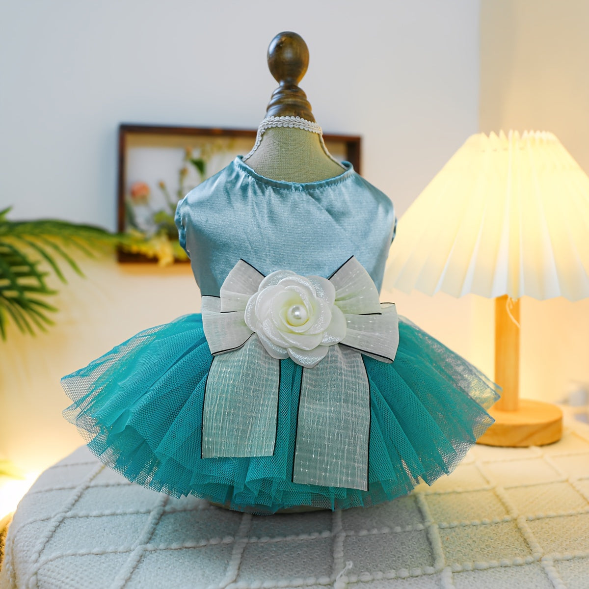 Dog Dreamy Wedding Dress, Blue Princess Dress For Pets, Wedding Dress Dog Clothes