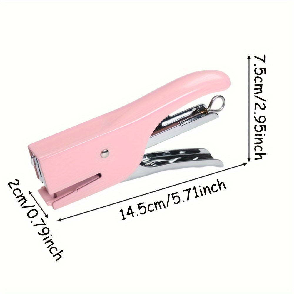 Large Manual Desk Stapler with Staples - Handheld Office Binding Tool for Packaging and Shipping Documents