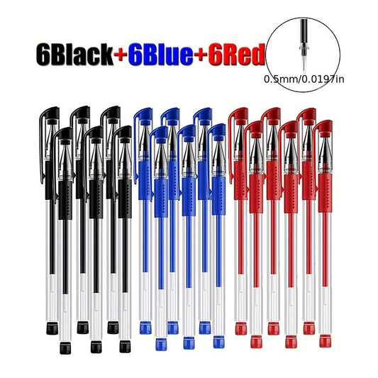 18pcs 0.5mm Neutral Ballpoint Pens In Random Colors