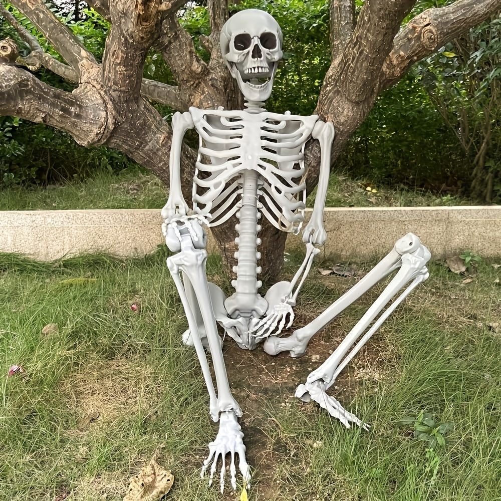 1pc Fake Skeleton Sculpture For Halloween Decor, Home Decor, Garden Decor, Haunted House