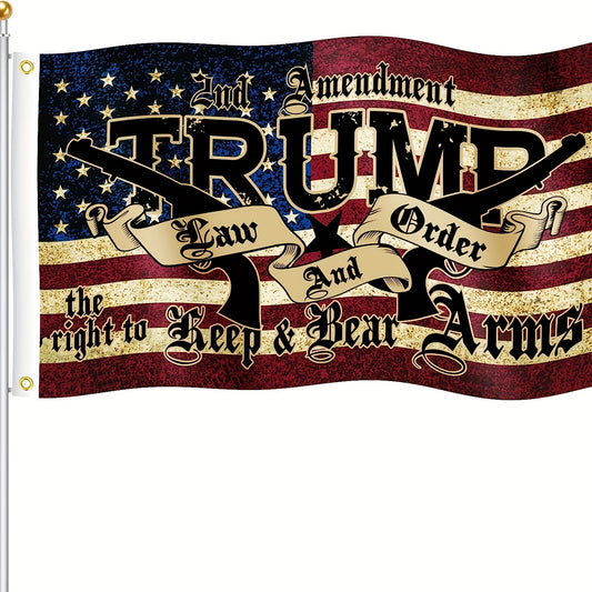 FLAGLINK 90x150 CM Trump Law and Order 2nd Amendment Guns Flag The Rights to Keep Bear Arms Flags