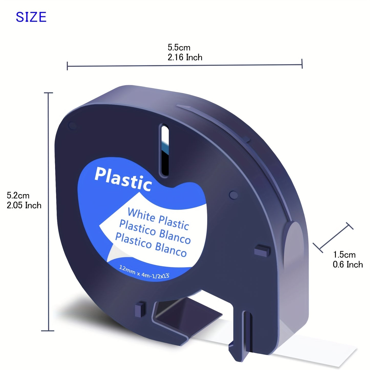 Replacement For DYMO LetraTag Refills 91331 (S0721660) White Plastic Label Tape 12mm X 4m (1/2" X 13') For Dymo Letratag LT-100H LT-100T 200B QX50 (Black On White, 3pcs)