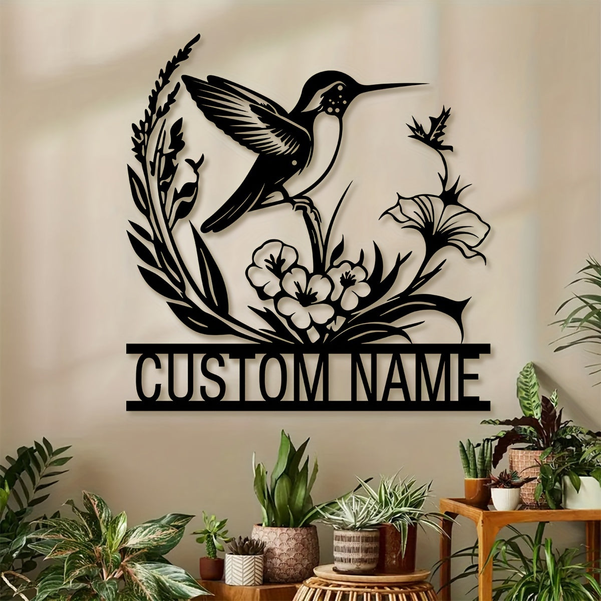 1pc Custom Metal Bird Flower Wall Art, Personalized Bird Flower Signs, Farmhouse Wall Decor, Metal Bird Flower Art, Custom Name Wall Decor Porch, Patio, Gifts