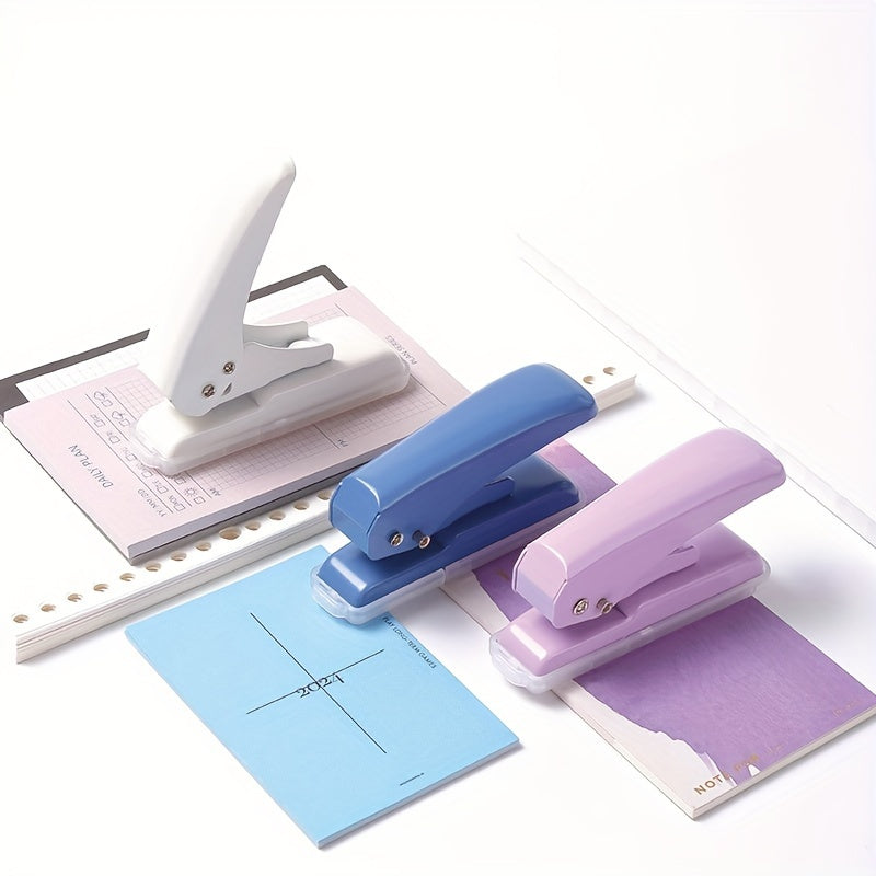 1pc Single Hole Punch, Metal Manual Paper Puncher, 40 Sheet Capacity, Office Binder Punch, Stationery Hole Punching Tool