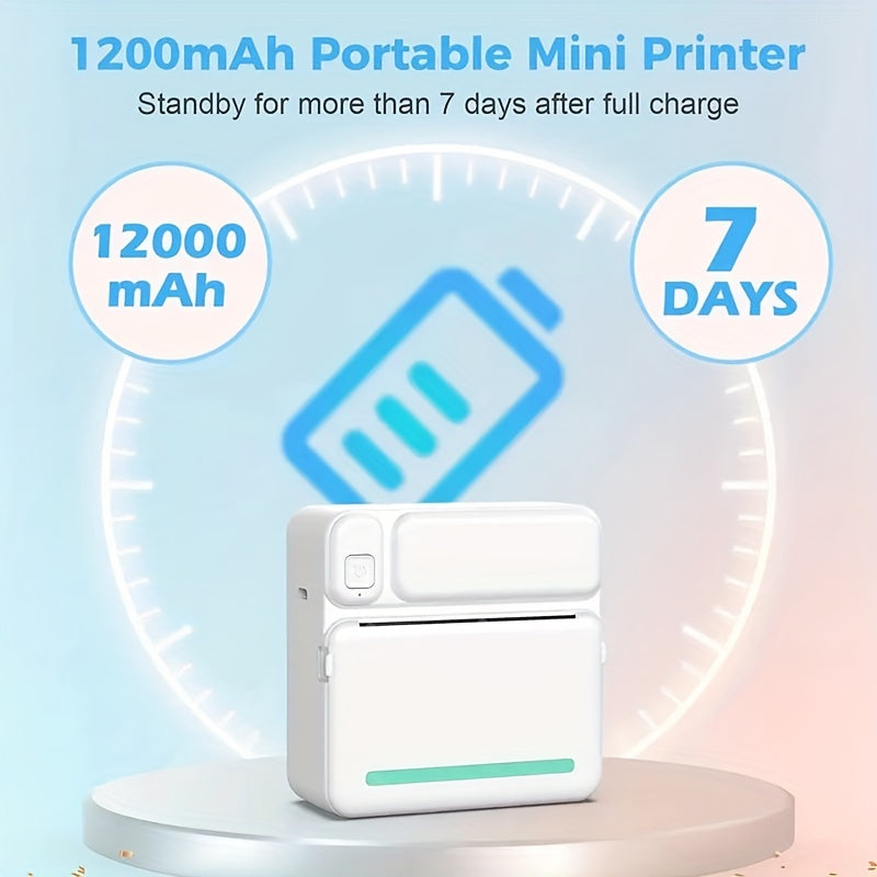 Wireless Ink-Free Portable Pocket Mini Printer - Print Photos, Labels & More with Downloadable App - Perfect for Holiday Gifts!