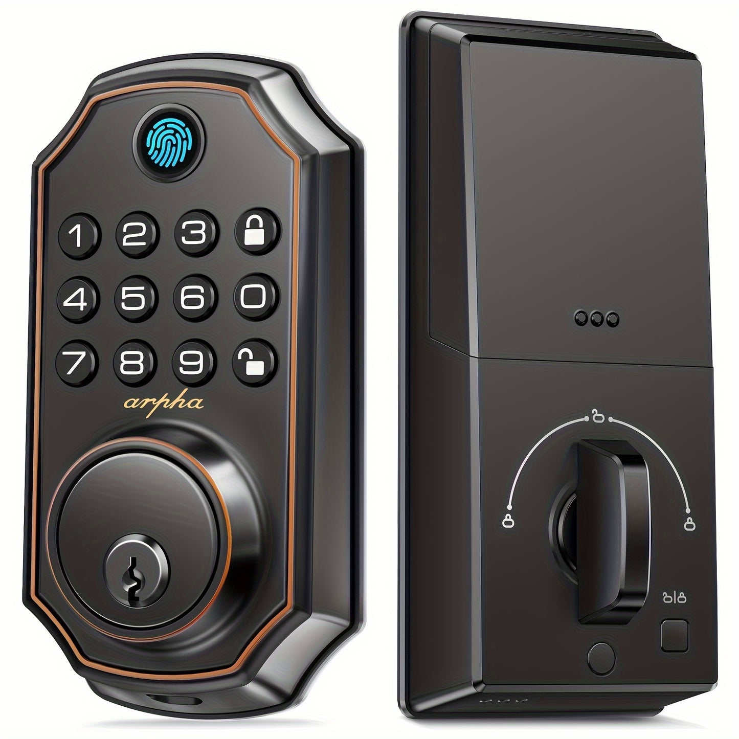 Keyless Entry Door Lock Deadbolt 100 Code Smart Fingerprint Door Lock with App Control Anti-Peeping Password Auto Lock