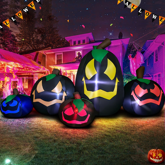 KOOY 9Ft Halloween Pumpkin Inflatables Decoration With Light Up Led Halloween Inflatables Outdoor Decorations Black Pumpkin For Halloween Holiday Party Lawn Yard Garden Outdoor Decor