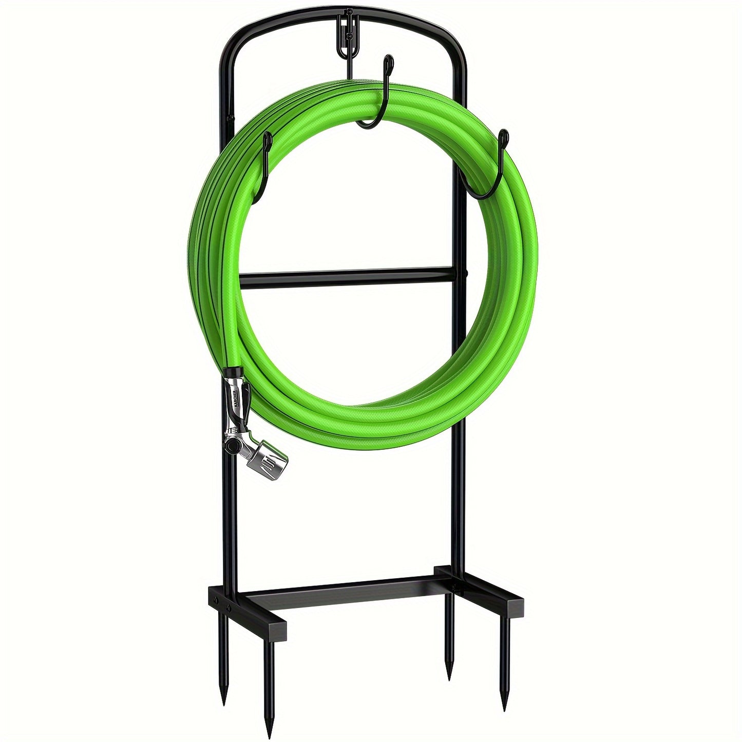 Garden Hose Holder Water Hose Holder with 4 Spikes Freestanding Garden Stand