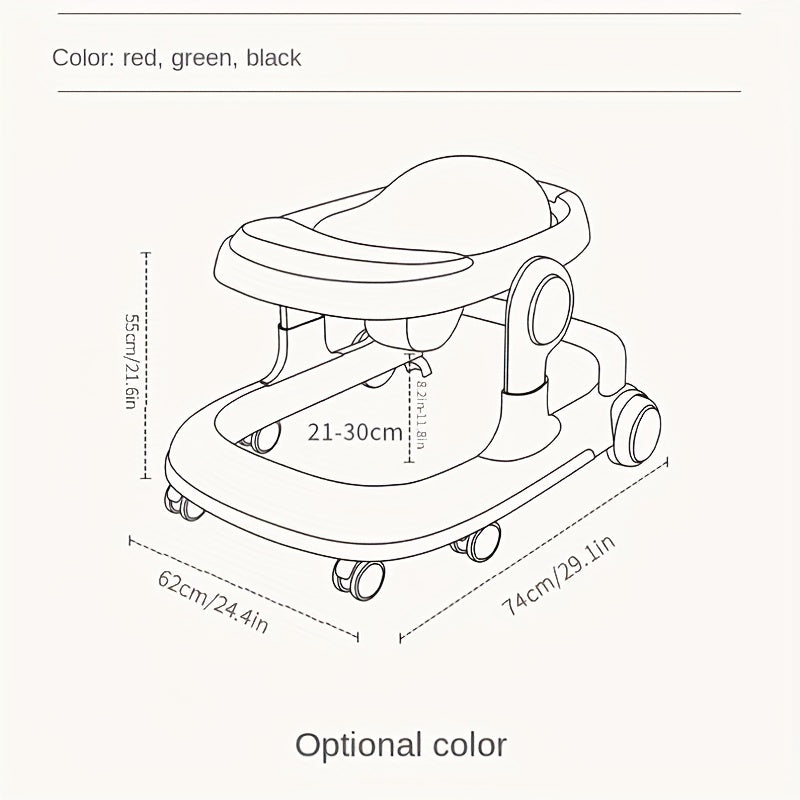 Baby walker Foldable activity walker, push walker with removable feed tray and music tray (no battery), 2 in 1 walker, As Halloween, Chrismas Gift