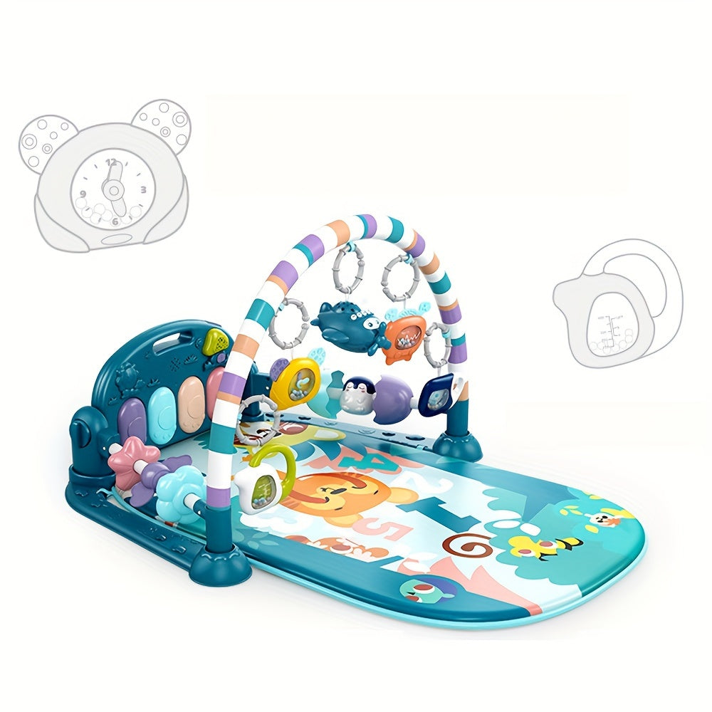 Baby Play Mat Baby Gym, Funny Play Piano Tummy Time Baby Activity Mat With 5 Infant Sensory Baby Toys, Music And Lights Boy & Girl Gifts For Newborn Baby 0 To 3 6 9 12 Months