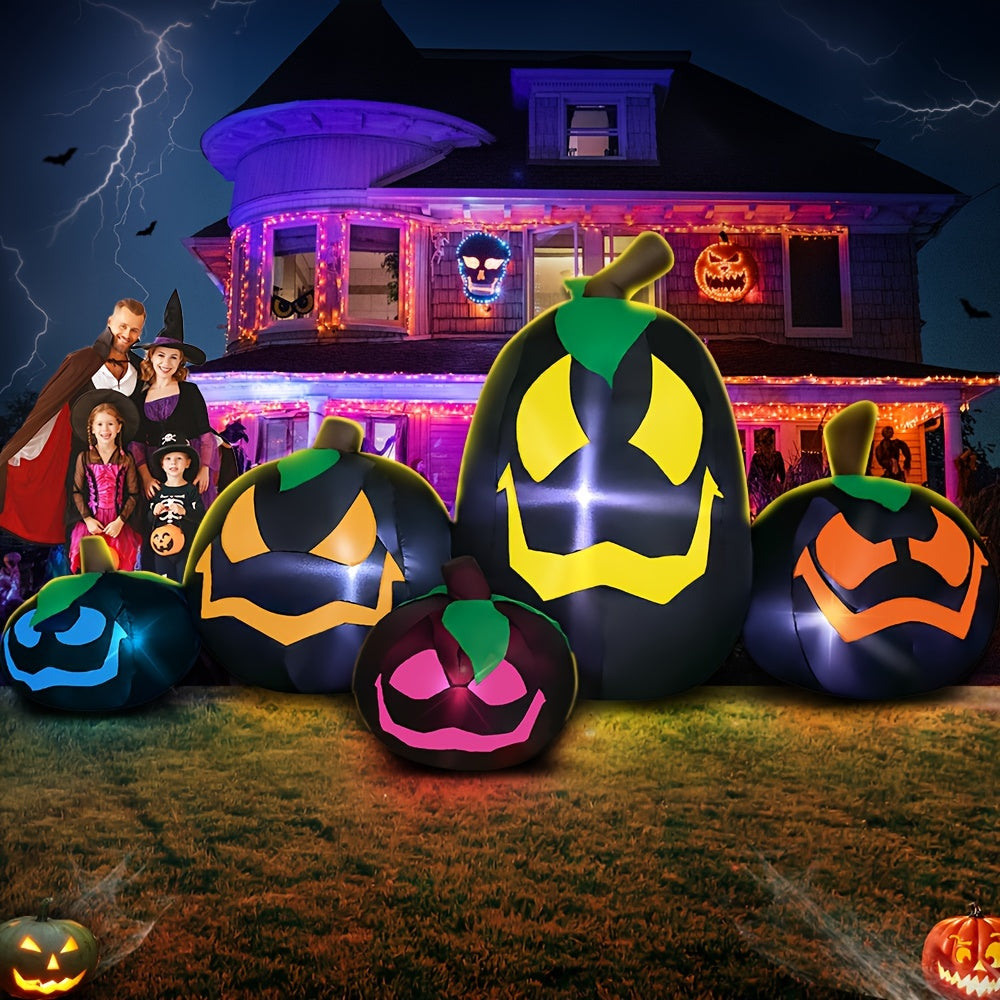 KOOY 9Ft Halloween Pumpkin Inflatables Decoration With Light Up Led Halloween Inflatables Outdoor Decorations Black Pumpkin For Halloween Holiday Party Lawn Yard Garden Outdoor Decor