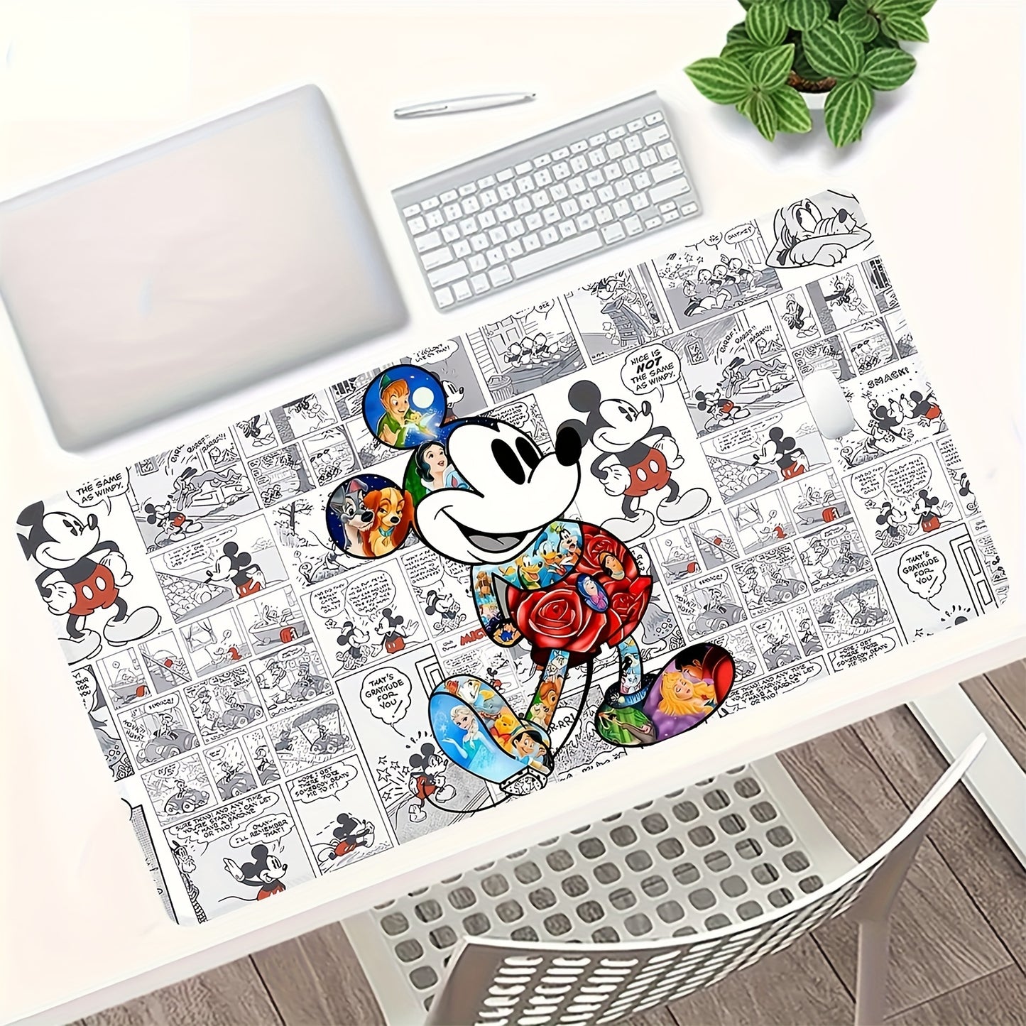 1pc, Authorized,Disney's Mickey Mouse Funny Mouse Pad For Desk,Cute Office Decor,Disney's Non-Slip Rubber Base, Disney's Computer Mouse Pad, Waterproof Multi Functional Mouse Pad For Office