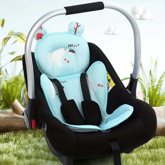 Cute Cartoon Pattern Cushion For Strollers, Car Seats, And High Chairs, Sweat-absorbing And Breathable Stroller Cushion