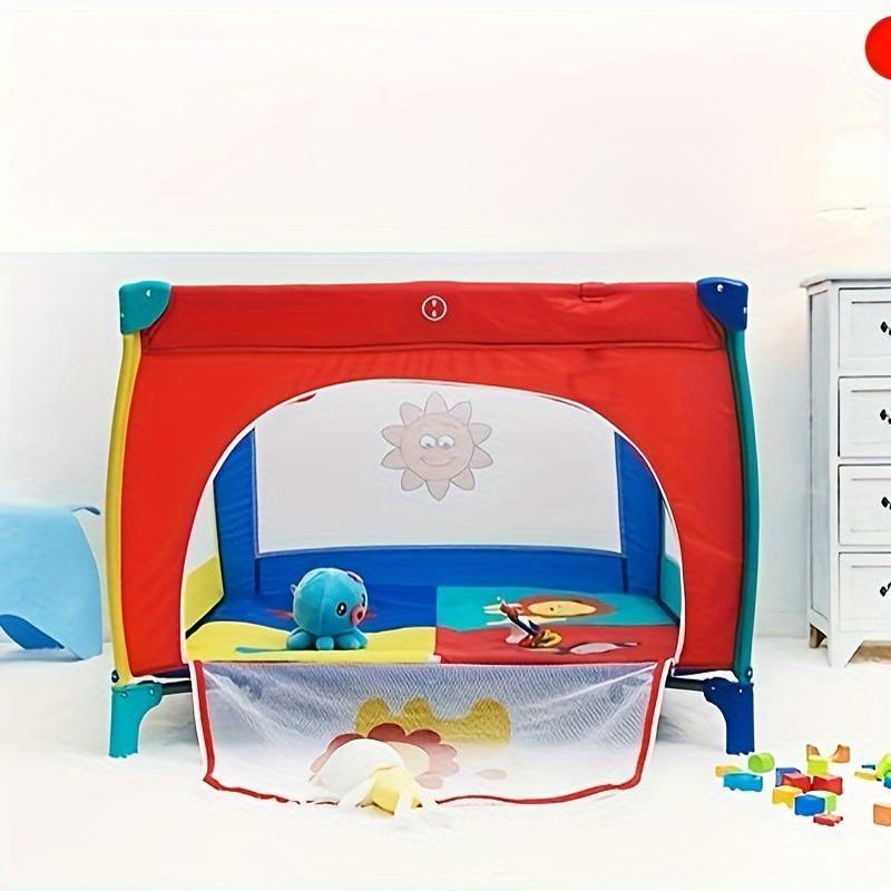 Easy-Fold Baby Playpen With Padded Mat - No Assembly Required, Portable Safety Barrier For Infants 0-3 Years