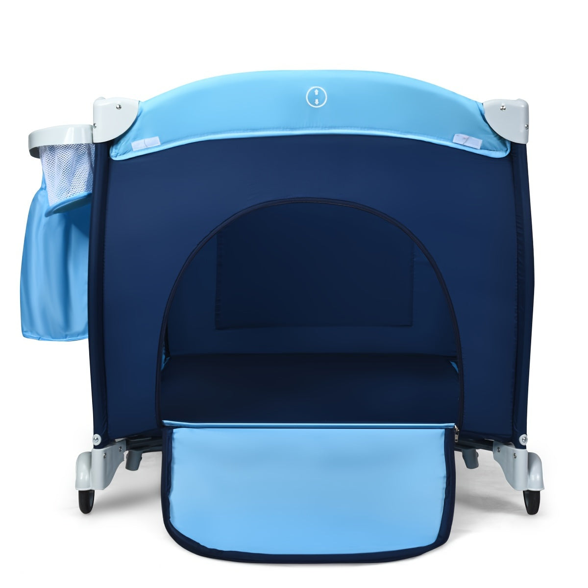 GYMAX 2-in-1 Baby Playard with Bassinet, Foldable Playpen, Changing Table, Removable Mattress for Girls & Boys