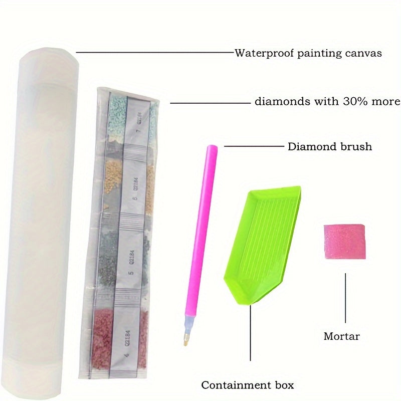 1pc 5D DIY Artificial Full Diamond Painting Set, Adult Beginner, Frameless Car Pattern Diamond Art, Home Wall Decor & Gift 11.8*11.8inch