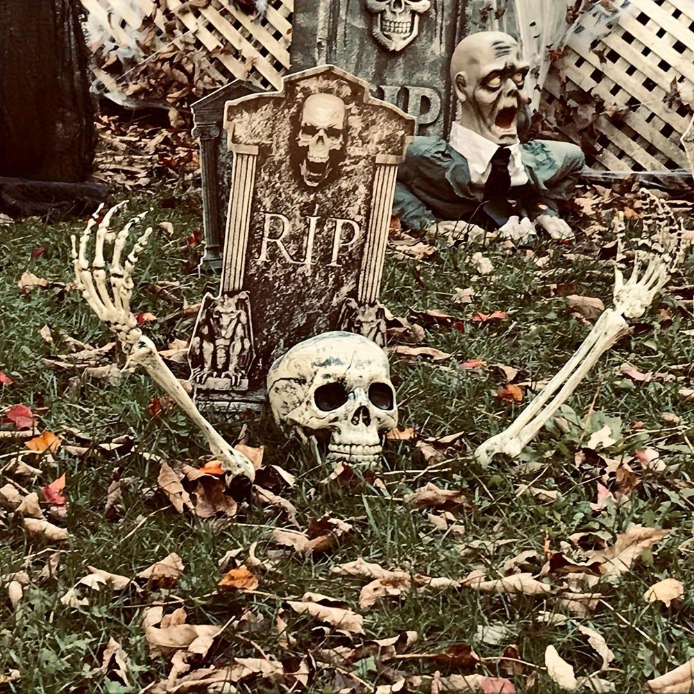 Spooky Skeleton Stakes for Halloween - Realistic Lawn & Garden Decorations, No Power Needed