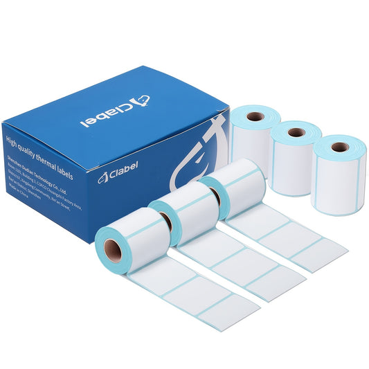 Label Maker Tape - White Labels Thermal Label Roll Label Printer Paper Waterproof 40x30mm/1.57x1.18inch, Ideal for Labeling Files, Jar, Name, Retail, 200Labels/Roll (6 Rolls)