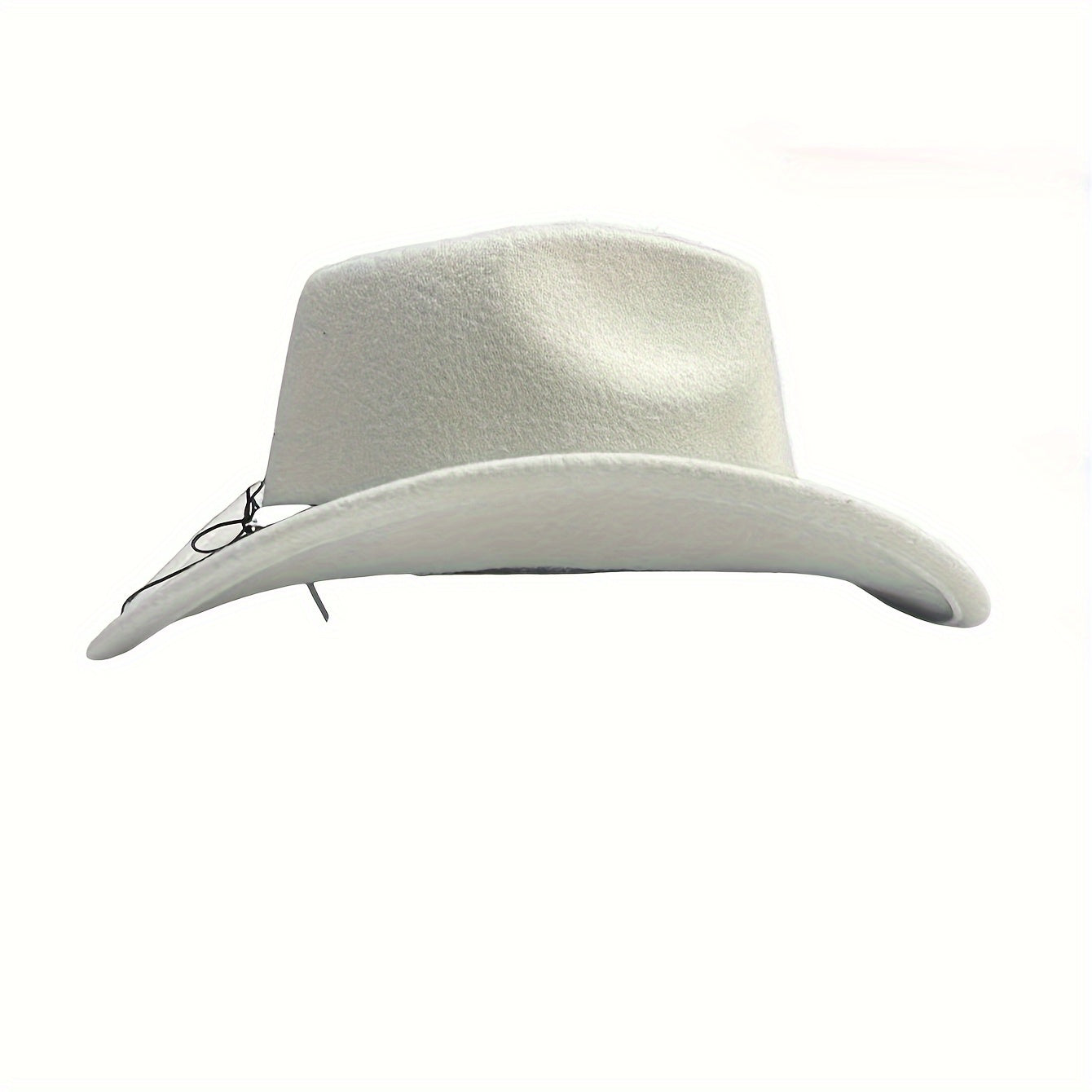 Unisex Felt Cowboy Hat Large Head Circumference, Spring/Summer Season, Western Style Fedora With Rolled Brim, Sun Protection Jazz Hat With Hat Drag And Air Bag Included