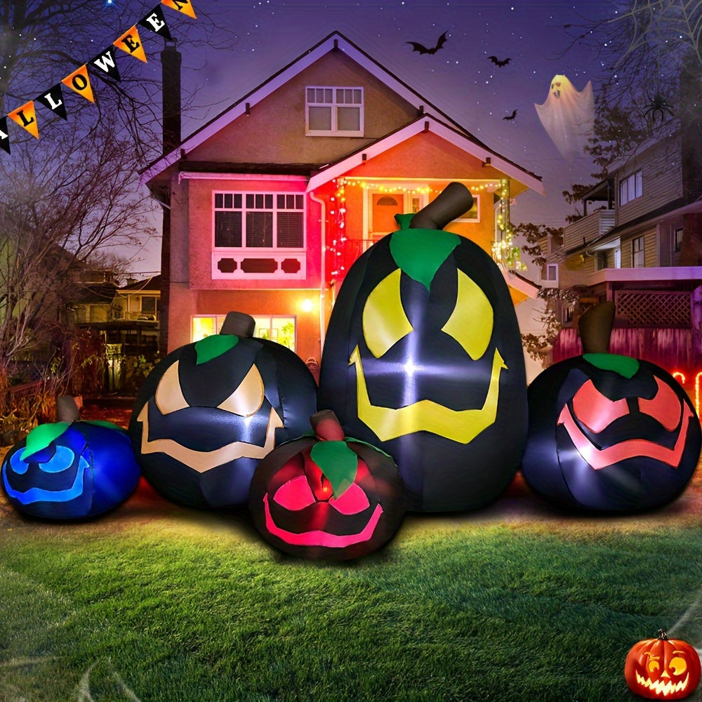 KOOY 9Ft Halloween Pumpkin Inflatables Decoration With Light Up Led Halloween Inflatables Outdoor Decorations Black Pumpkin For Halloween Holiday Party Lawn Yard Garden Outdoor Decor