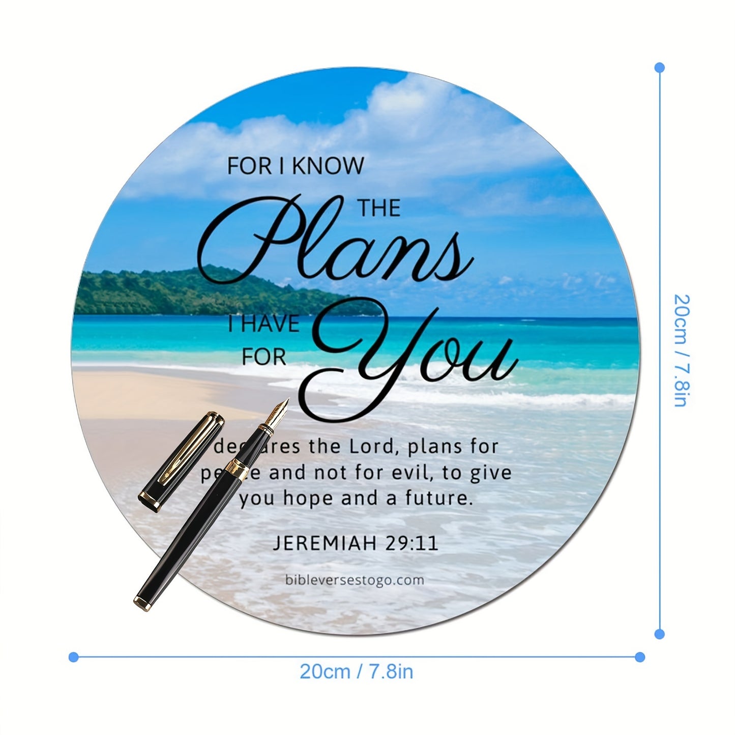 Beach-Inspired Bible Verse Mouse Pad: Jeremiah 29:11 - Personalized Office Accessory