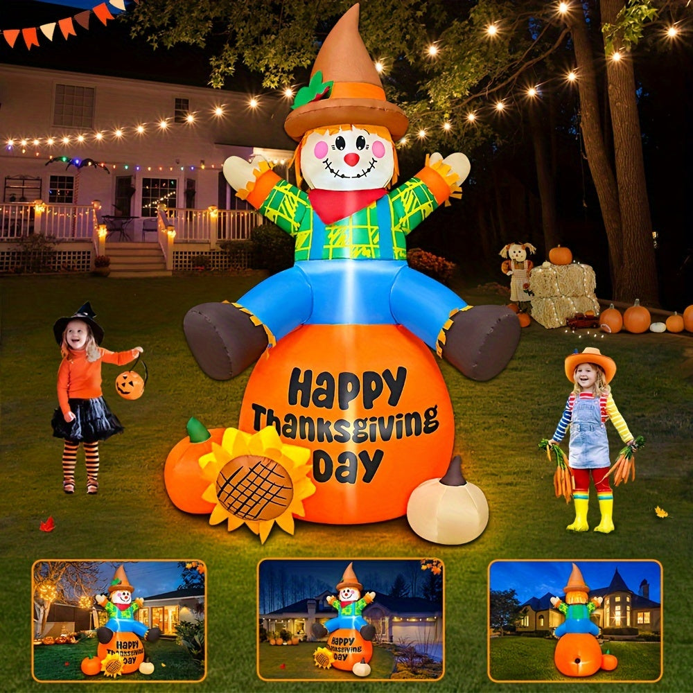 KOOY 6 FT Thanksgiving Inflatable Turkey Happy Thanksgiving Blow Up Turkey Decoration Outdoor Indoor, LED Light Autumn Fall Festival Outside Lawn Garden Holiday Décor