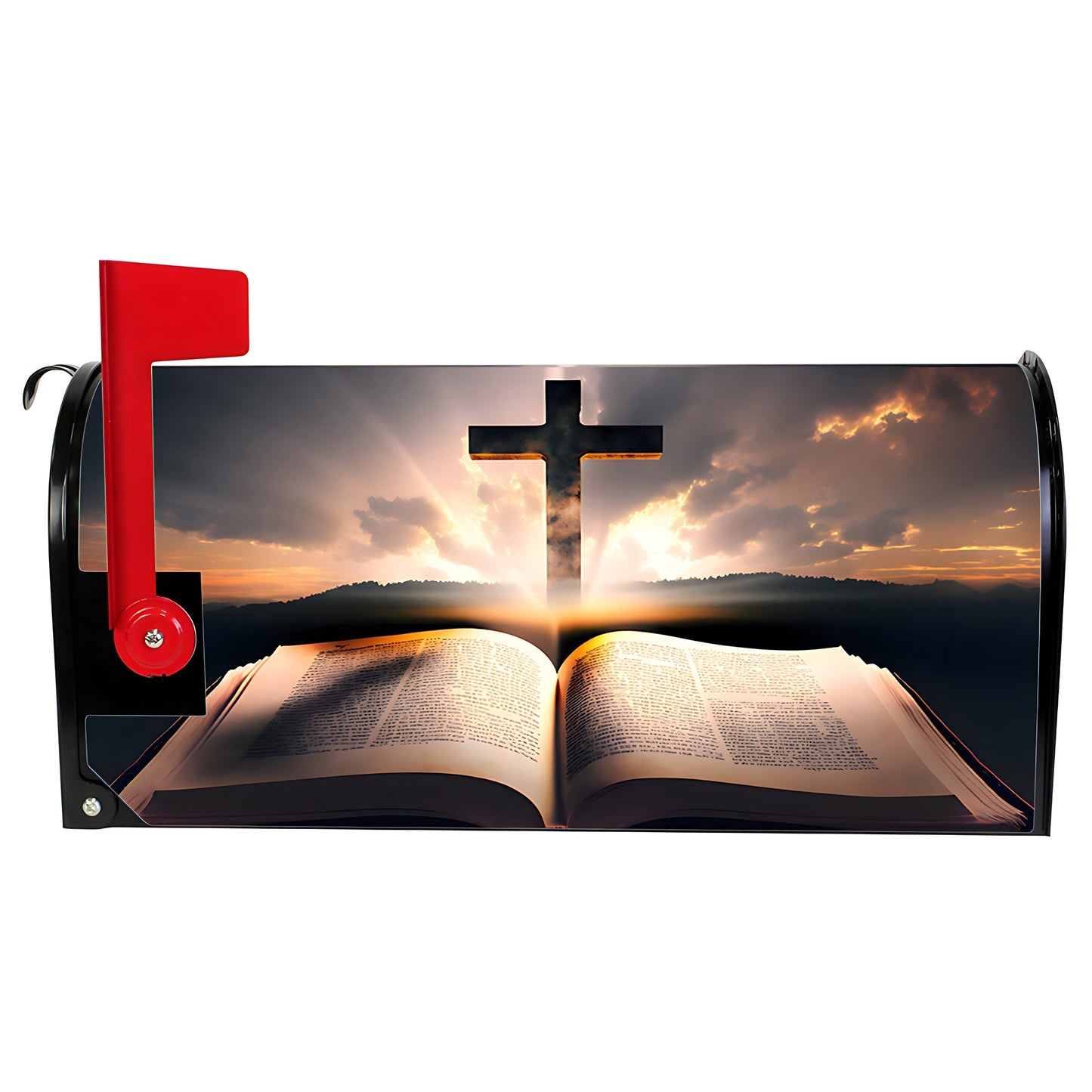 1pc, Bible Themed Mailbox Cover, Holylight Praying Mailwrap Farmhouse Yard Outdoor Decor 21x18in