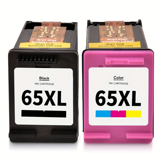 LLAOLLAO Ink Cartridge Replacement For 65XL 65 XL Use With Envy 5055 5052 5012 DeskJet 3755 2622 3752 2655 2600 2652 2636 2642 3720 3722 (1 Black, 1 Tri-Color, 2pcs)