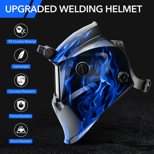 Welding mask automatic darkening light color true color optical clarity wide shadow welding mask with grinding welding helmet