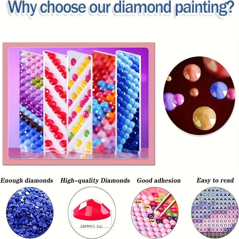 1pc 5D DIY Artificial Full Diamond Painting Set, Adult Beginner, Frameless Car Pattern Diamond Art, Home Wall Decor & Gift 11.8*11.8inch