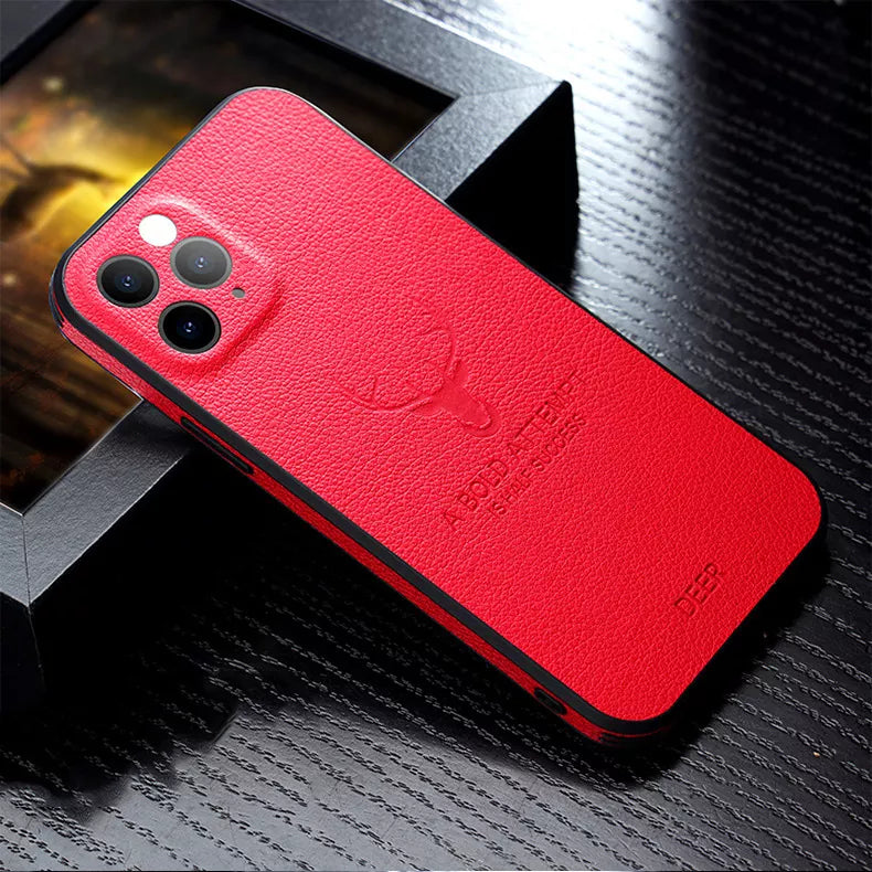 Deer Pattern Case For iPhone 15 14 13 12 11 Pro Mini Max XS XR 7 8 Plus PU Leather PC TPU Shockproof Cover Skin