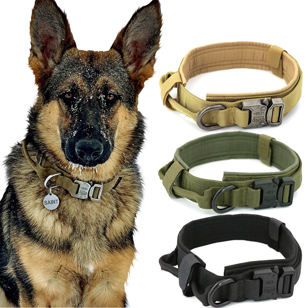 Tactical Dog Collar Pet Collar Tactical Nylon Explosion Type Dog Pen Large Dog Traction