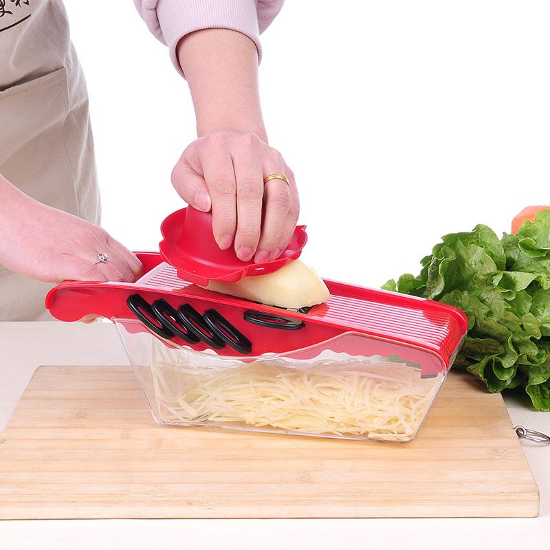 Mandoline Food Slicer Stainless Steel Veggie Chopper 6 Modes Safe  With 1 Parer Adjustable Vegetable Slicer For Kitchen